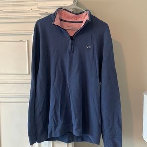Mens Vineyard Vines quarter zip, blue, pullover size large
